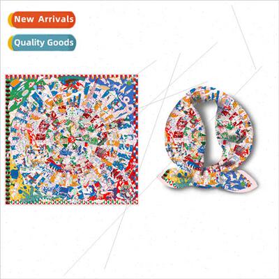 Small fragrant wind colorful colorful silk scarf square scar