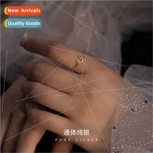 S925 Korealine winding love ring simple versatile heart-shap