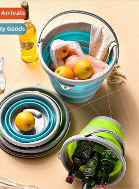 licone folding bucket portable household silicone plastic ou