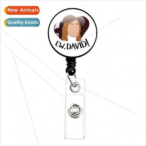 Funny Eat Glass Retractable Badge Holder Badge Reel wh Belt