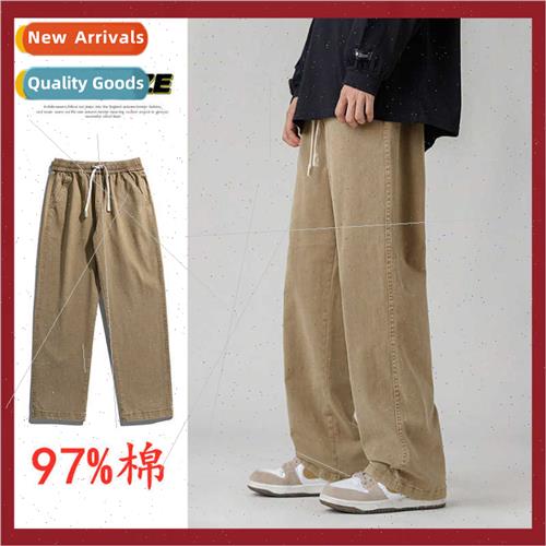 spring fall new washed jeans boys Japanese retro tide wide-l