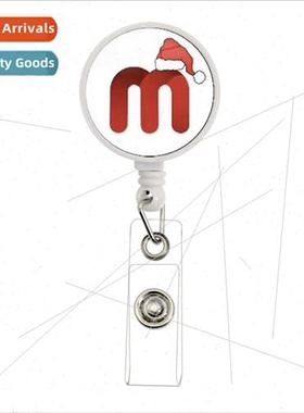 Artistic Design A-Z26 English Letter Brook Name Badge Round