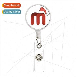 Artistic Design A-Z26 English Letter Brook Name Badge Round