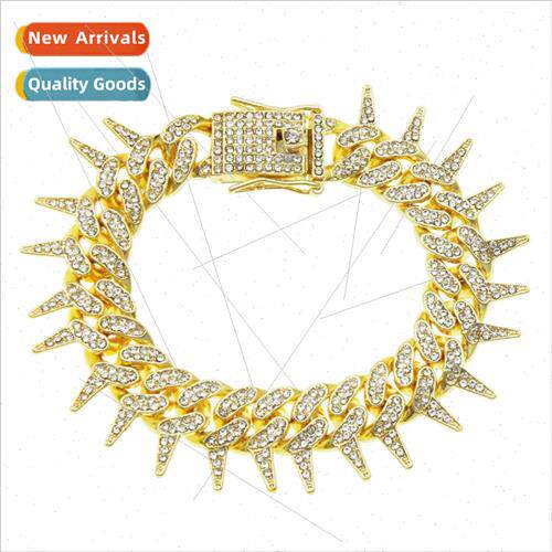Europe hip-hop full diamonds Cuban chain cool men bracelets
