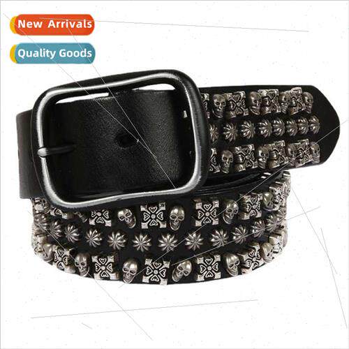 men women unisex punk belt skull rivets belt Europe set -mai