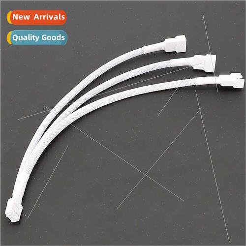 Computer fan adapter cable 3pin/4pin wrap mesh one to three