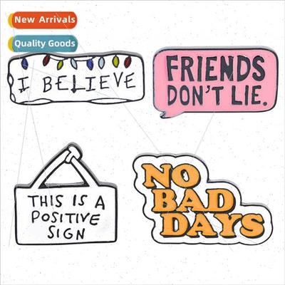 Cartoon new Europe creative tag dialog box brooch drip oil l