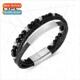Braided Engravable Stainless Men Onyx Layer Steel Bead Multi