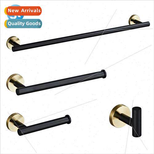 Black Gold 304 Towel Rack Set Bathroom Pendant Paper Towel H