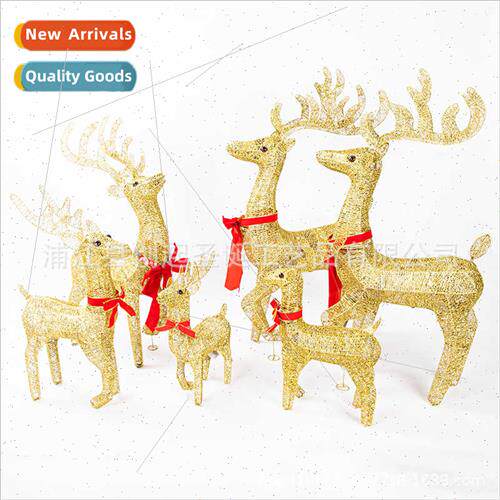 Christmas deer ornaments large shopping mall window luminous