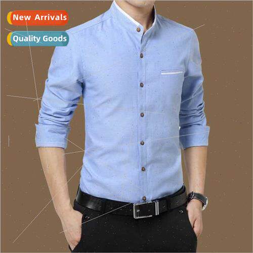 Spring Autumn new -iron long-sleeved shirt men fall Slim bus