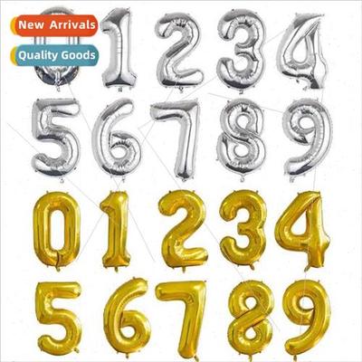New 32 inch body slim  number aluminum film balloons gold si