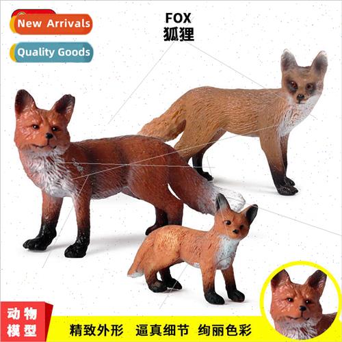 Toys model fox big red fox cubs children boys handmade offic