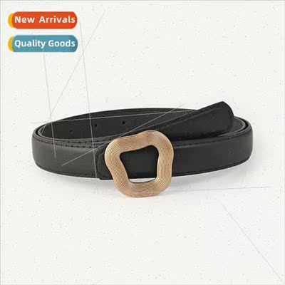 Belt Women Summer Geometric Press Buckle Solid Color Versati