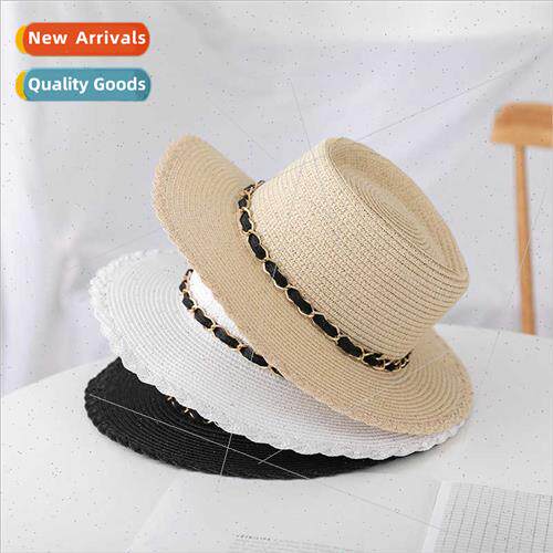 Korean  lace metal accessories straw hat straw hat men women
