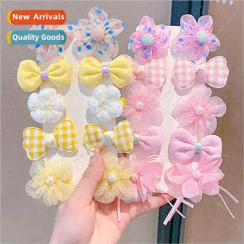 Princess super fairy bow hair clip cloth flowers hair card c