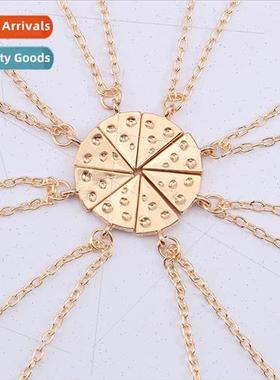Korea Pizza Necklace  Friends Couple Multi-Piece Patchwork C