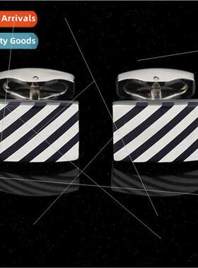 High-grade enamel cufflinks black polished adhesive metal te