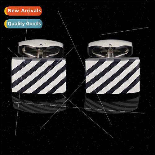 High-grade enamel cufflinks black polished adhesive metal te