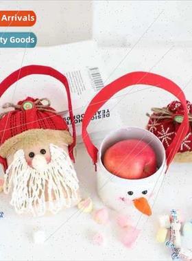 Christmas red scarf handheld apple bag Santa Claus snowman m