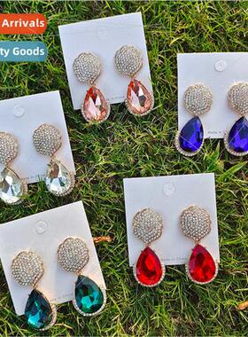 Europe atmosphere colorful diamond rhinestone earrings class