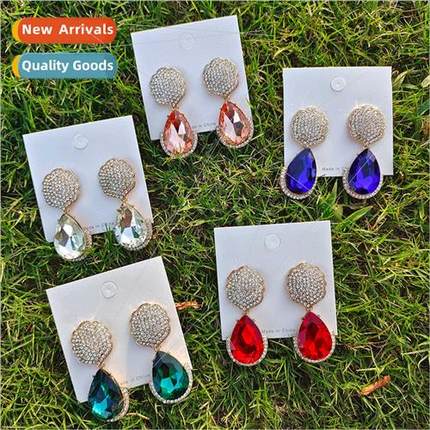 Europe atmosphere colorful diamond rhinestone earrings class