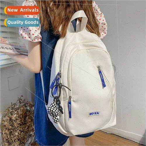 Spring new simple solid color nylon shoulder bag large capac