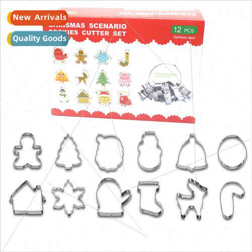 Christmas Series 12pcs Cookie Molds Flip Candy Tools Christm