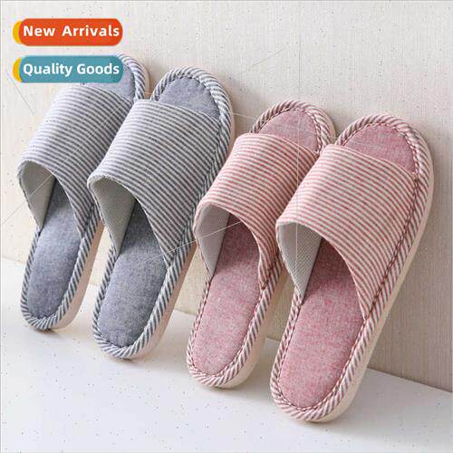 Non-slip leisure cloth couple slippers new Japan linen slipp