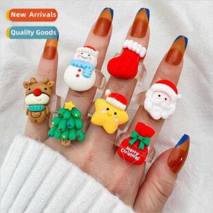 Europe new cartoon Christmas bag elk ring wh women jewelry C