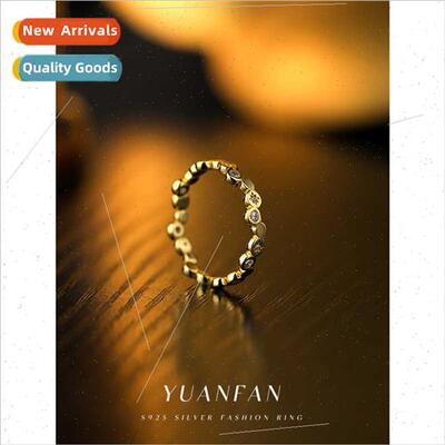 925 silver vintage star zirconia ring women French niche ins