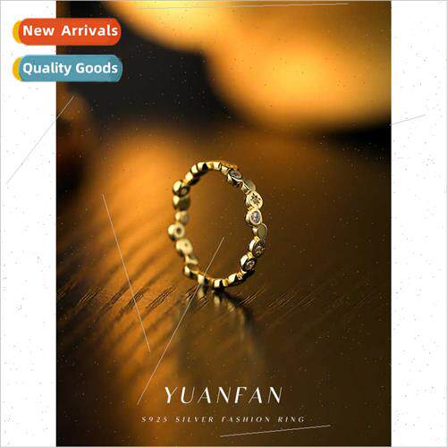925 silver vintage star zirconia ring women French niche ins