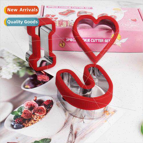 New valentine letter cookie molds bread press mold set flip