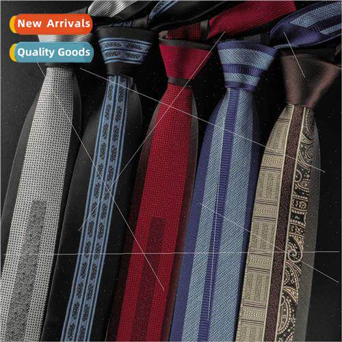 Casual tie men Korean narrow  6cm black red posioning stripe