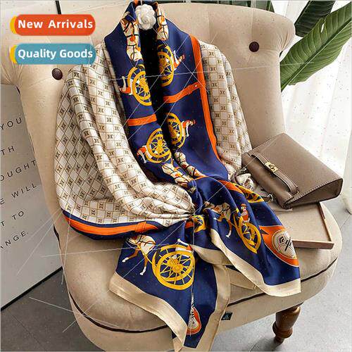 2022 Korean  new spring fall fashion simulation silk scarf f