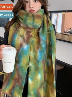 2023 men women collision color Merad scarf color mohair scar