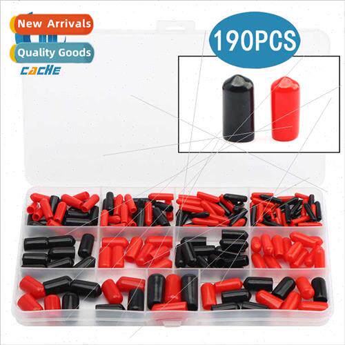 190pcs boxed black red pvc foot tube sleeve threaded end pro