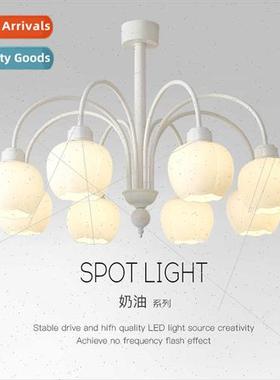 Cream pumpkin chandelier living room large lamp simple moder