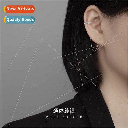 S925 silver tassel zirconia cross earrings summer ear wire 2