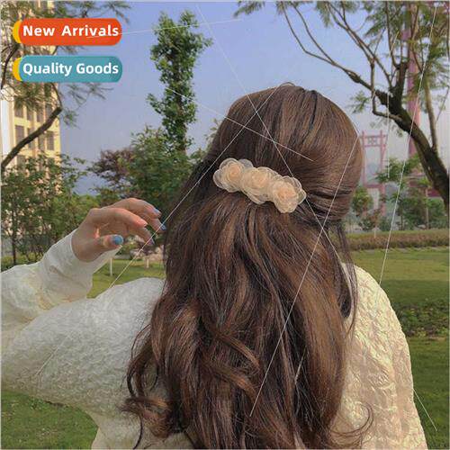 Camellia hair clips super fairy summer new flowers back head