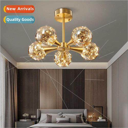 Full star bedroom ceiling light full copper simple modern li