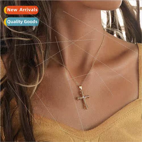 Europe fashion simple nd copper micro-set hollow cross full