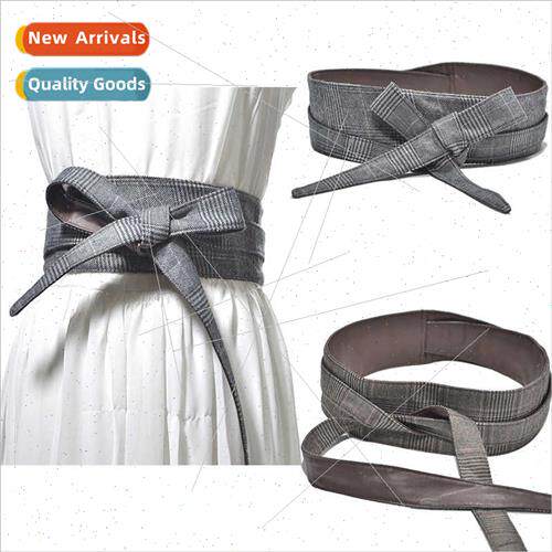 New double-sided imation leather wide belt women versatile g