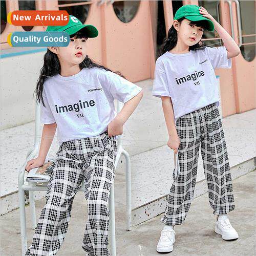 Girls cotton short-sleeved printed anti-mosquo pants set mid