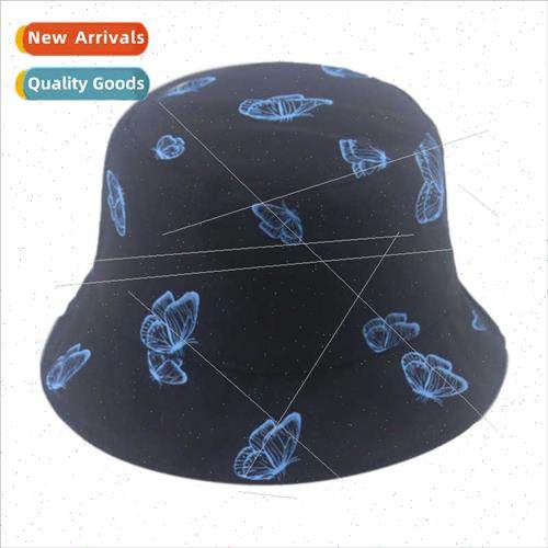 Basin hat female summer set double-sided butterfly fisherman