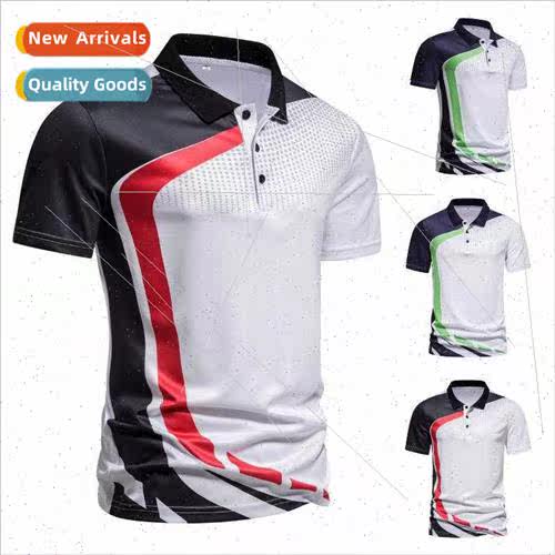 2023 Summer new men short-sleeved polo shirt  code printing
