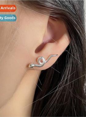 Green eyes snake earrings men cool handsome winding small py