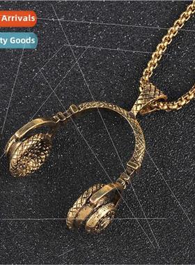 Men Personalized Hip Hop Headphone Necklace mple Rock Earpho
