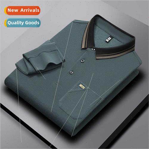 2023 Autumn new men long-sleeved polo shirt shirt jacket sol