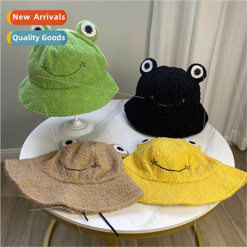 Autumn winter frog fisherman hat big eyes cute basin hat buc